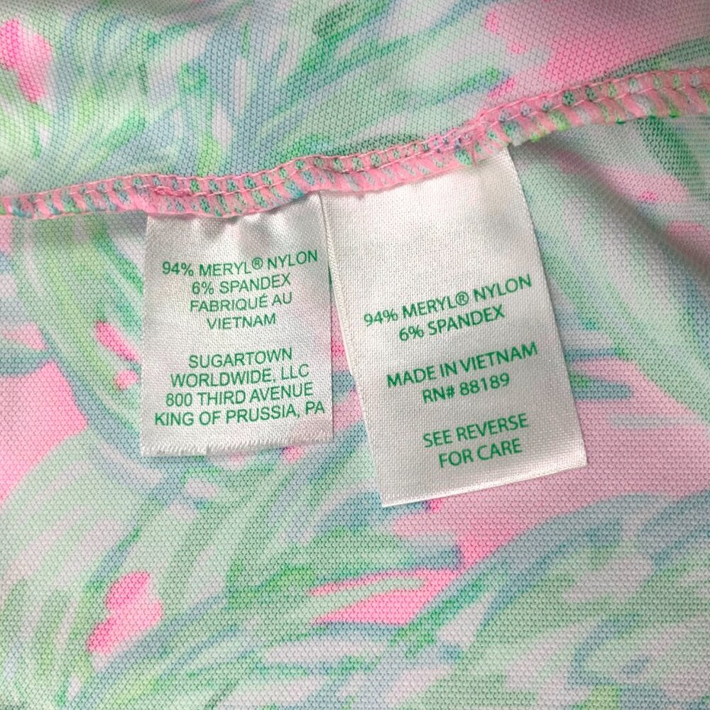 New Lilly Pulitzer Lilshield Palm Tree UPF 50+ Cowlneck Top Sz M - Picture 15 of 16